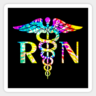Lovely RN Registered Nurse Tie Dye Magnet